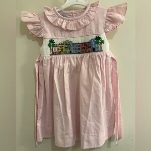 NWT! Charleston Rainbow Row Pink Ruffled Kids Dress